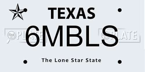 6MBLS Texas License Plate