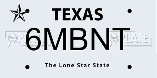 6MBNT Texas License Plate