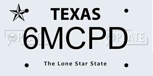 6MCPD Texas License Plate