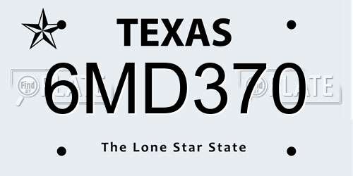 6MD370 Texas License Plate