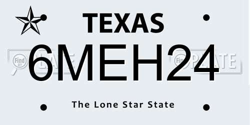 6MEH24 Texas License Plate