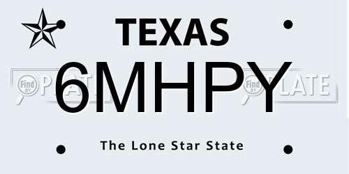 6MHPY Texas License Plate