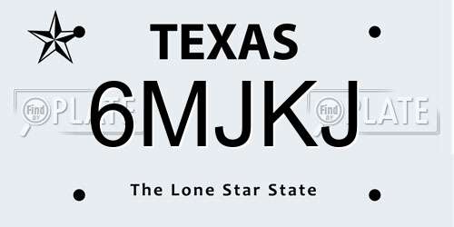 6MJKJ Texas License Plate