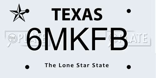 6MKFB Texas License Plate