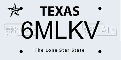 6MLKV Texas License Plate
