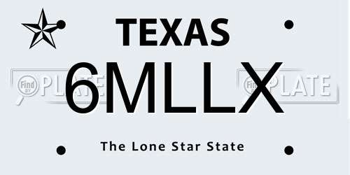 6MLLX Texas License Plate