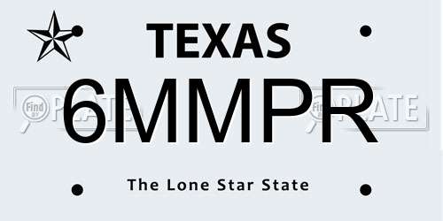 6MMPR Texas License Plate