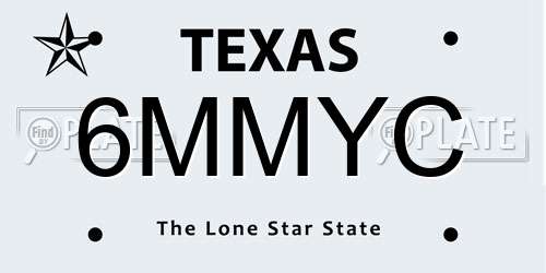 6MMYC Texas License Plate
