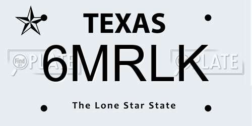 6MRLK Texas License Plate