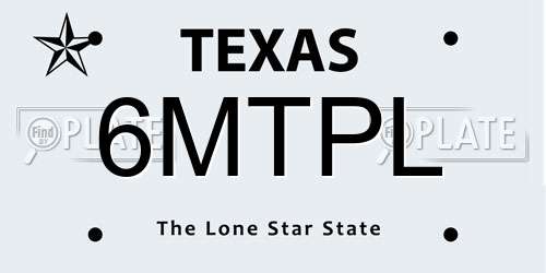 6MTPL Texas License Plate