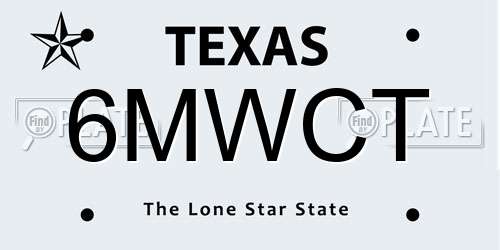 6MWCT Texas License Plate