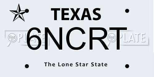 6NCRT Texas License Plate