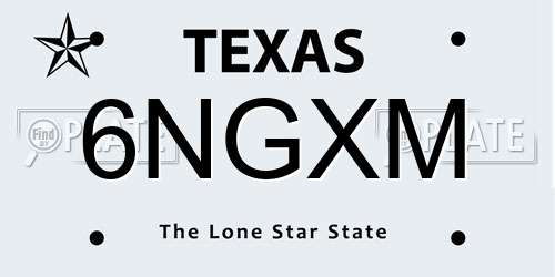 6NGXM Texas License Plate
