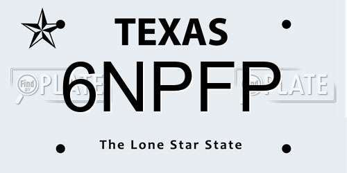 6NPFP Texas License Plate