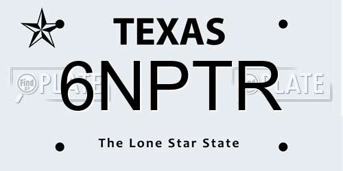 6NPTR Texas License Plate