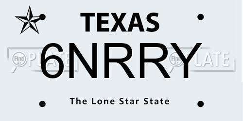 6NRRY Texas License Plate