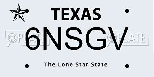6NSGV Texas License Plate