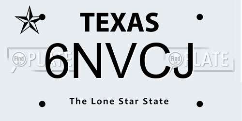 6NVCJ Texas License Plate
