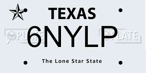 6NYLP Texas License Plate