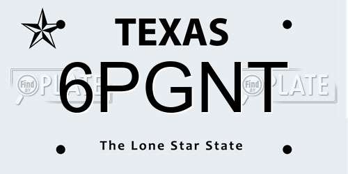 6PGNT Texas License Plate