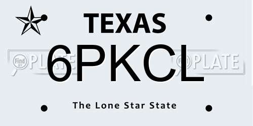 6PKCL Texas License Plate