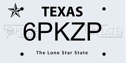 6PKZP Texas License Plate
