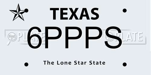6PPPS Texas License Plate