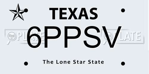 6PPSV Texas License Plate