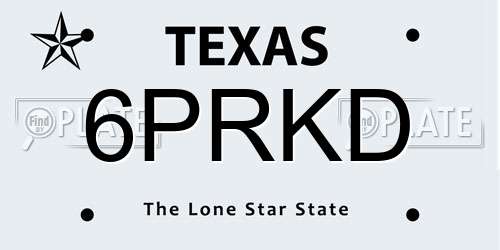 6PRKD Texas License Plate