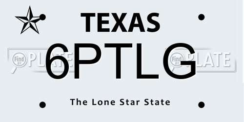 6PTLG Texas License Plate