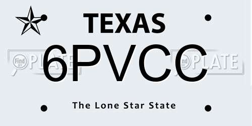 6PVCC Texas License Plate