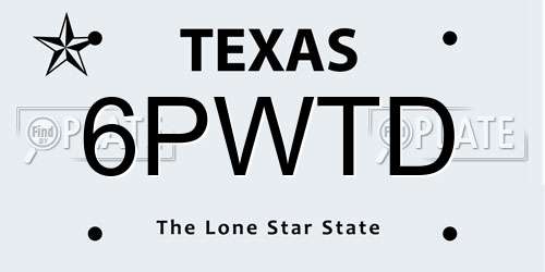 6PWTD Texas License Plate