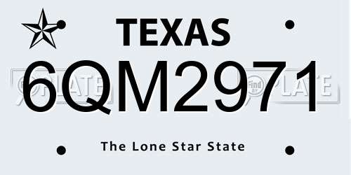 6QM2971 Texas License Plate