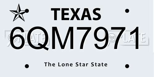 6QM7971 Texas License Plate
