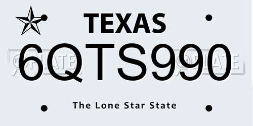 6QTS990 Texas License Plate