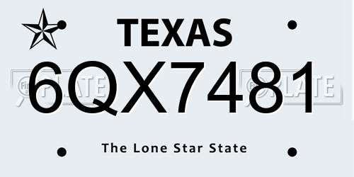 6QX7481 Texas License Plate