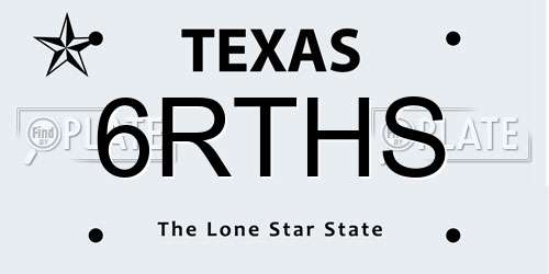 6RTHS Texas License Plate