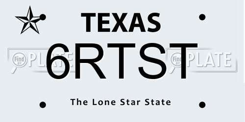 6RTST Texas License Plate
