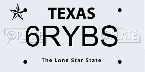 6RYBS Texas License Plate