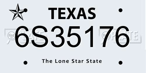 6S35176 Texas License Plate