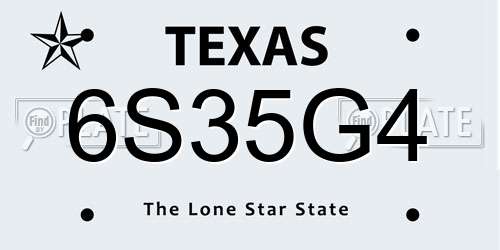6S35G4 Texas License Plate