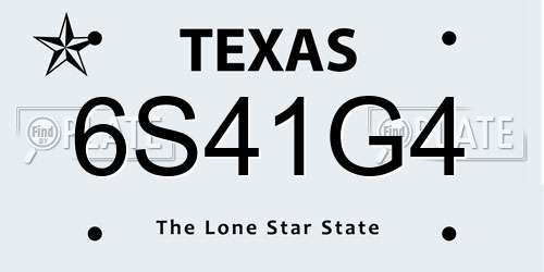 6S41G4 Texas License Plate