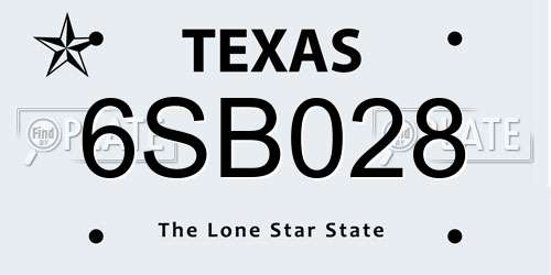 6SB028 Texas License Plate