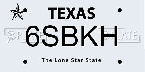6SBKH Texas License Plate