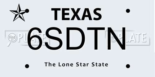 6SDTN Texas License Plate