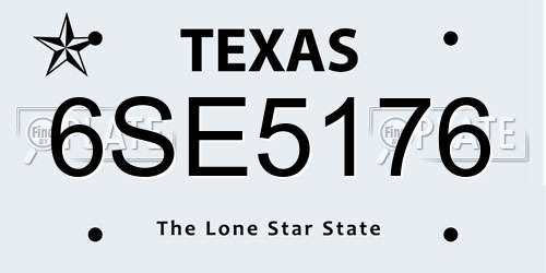 6SE5176 Texas License Plate