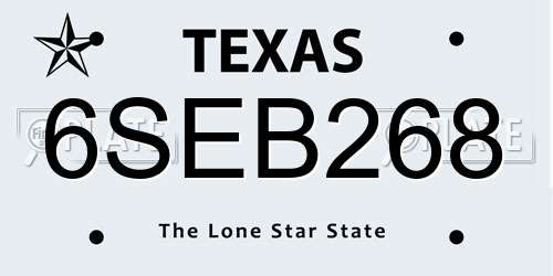 6SEB268 Texas License Plate