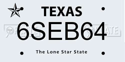 6SEB64 Texas License Plate