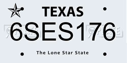 6SES176 Texas License Plate