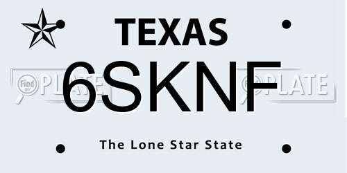 6SKNF Texas License Plate
